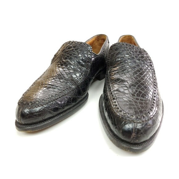 Vintage Stuart McGuire Slip-on Loafers Size 7.5 D Genuine Alligator Black Shoes main image 7